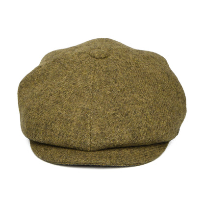 Gorra Newsboy redonda Carloway de Harris Tweed de Failsworth - Verde Musgo