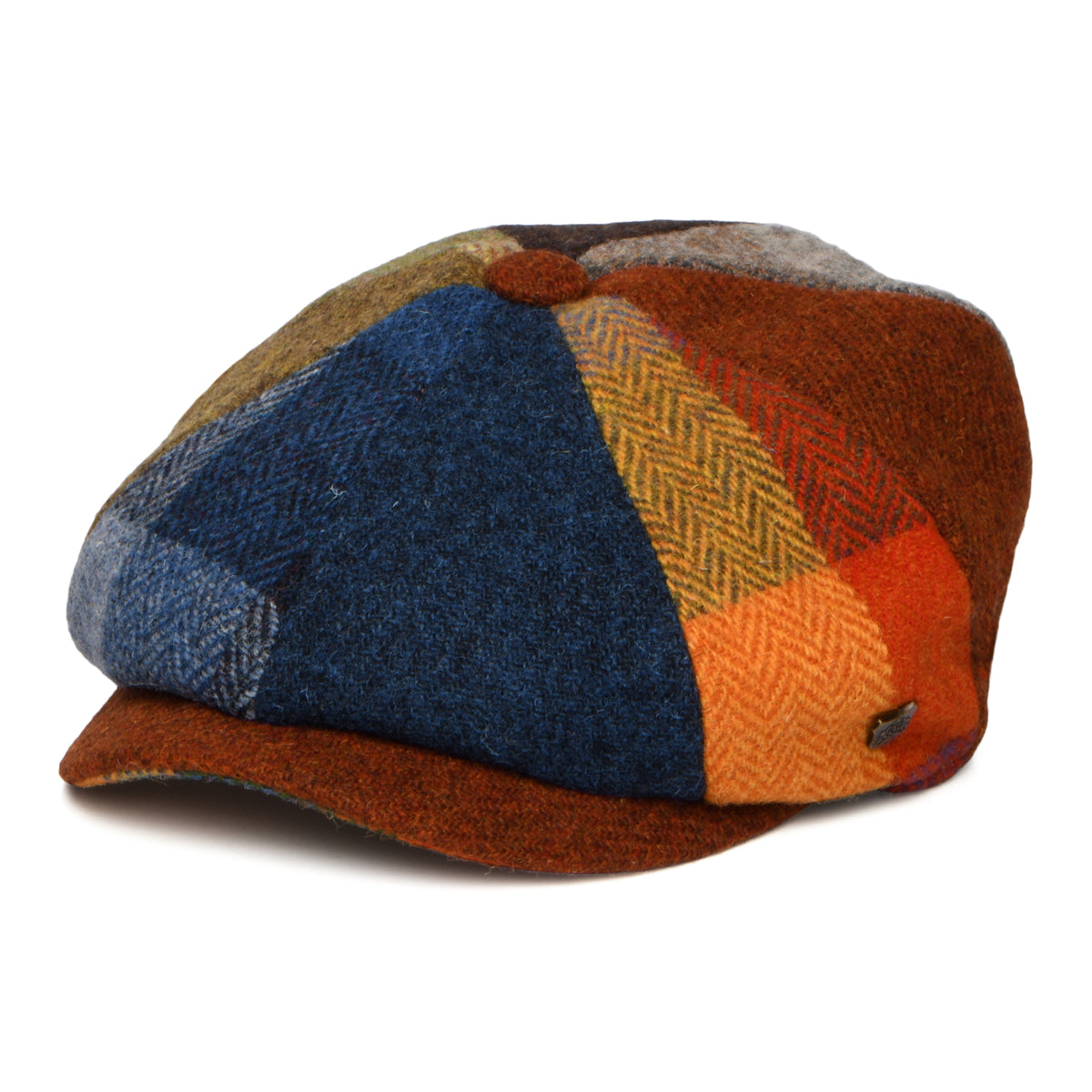 Gorra Newsboy redonda Uig de Harris Tweed de Failsworth - Multicolor