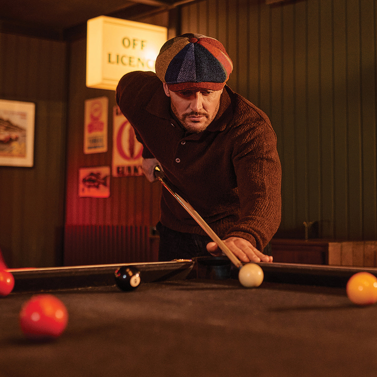 Gorra Newsboy redonda Uig de Harris Tweed de Failsworth - Multicolor