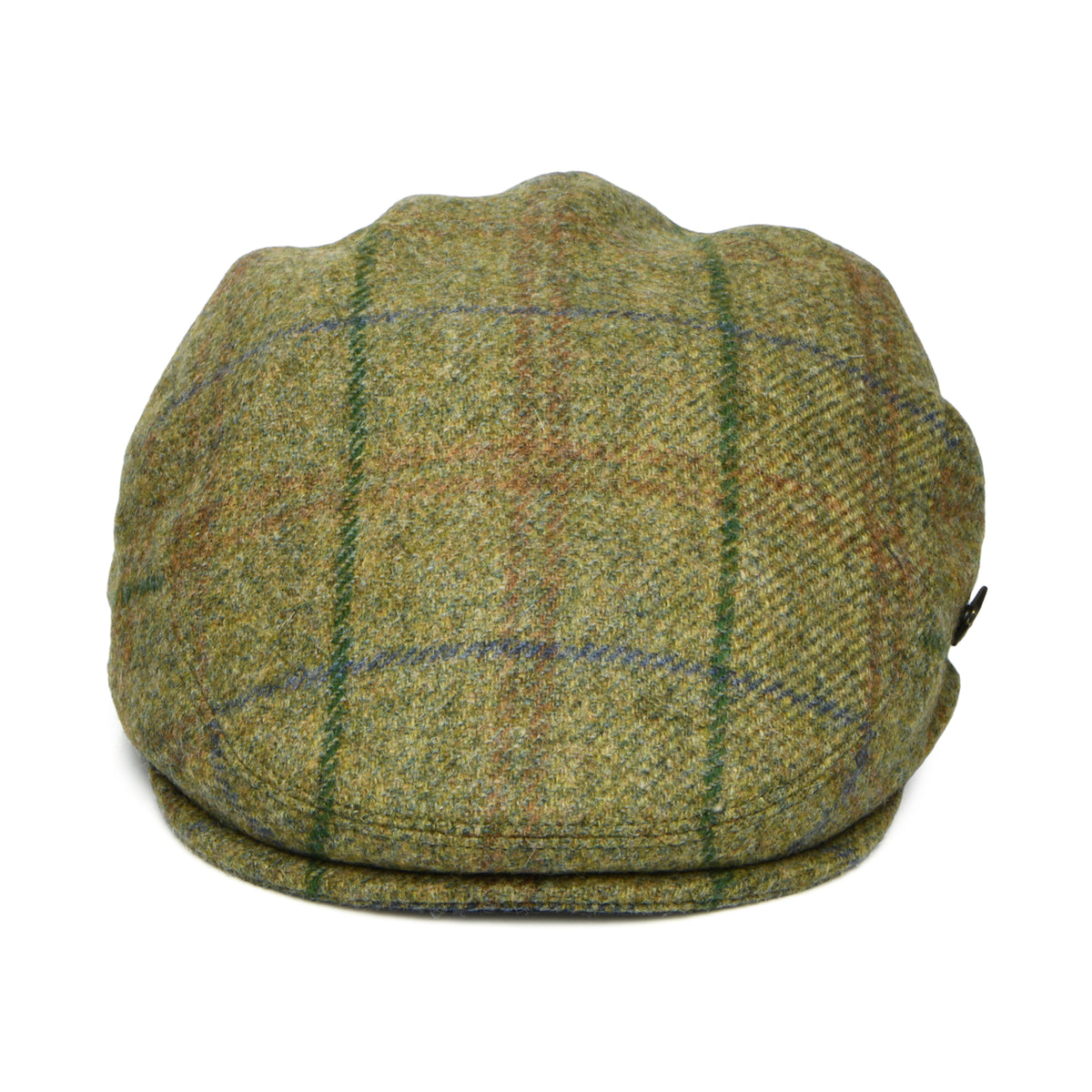 Gorra plana Newbury repelente al agua de lana británica a cuadros de Failsworth - Verde Musgo-Multi