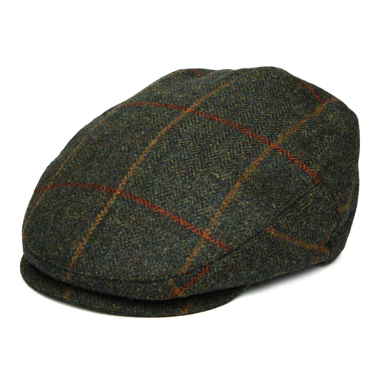 Gorra plana Impermeable a cuadros de Failsworth - Verde Oliva-Rojo-Rojo Óxido