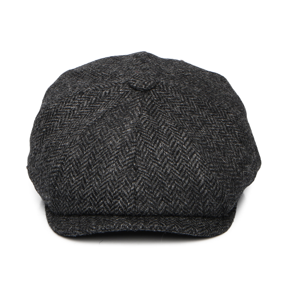 Gorra Newsboy redonda Brooklyn de lana británica diseño de espiga de Christys - Antracita