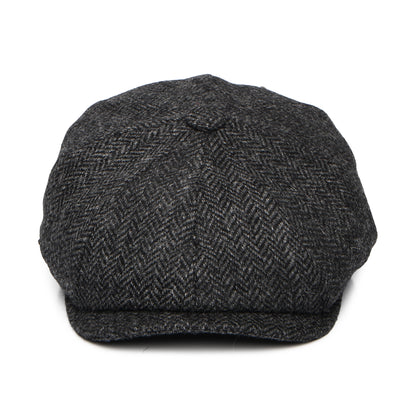 Gorra Newsboy redonda Brooklyn de lana británica diseño de espiga de Christys - Antracita