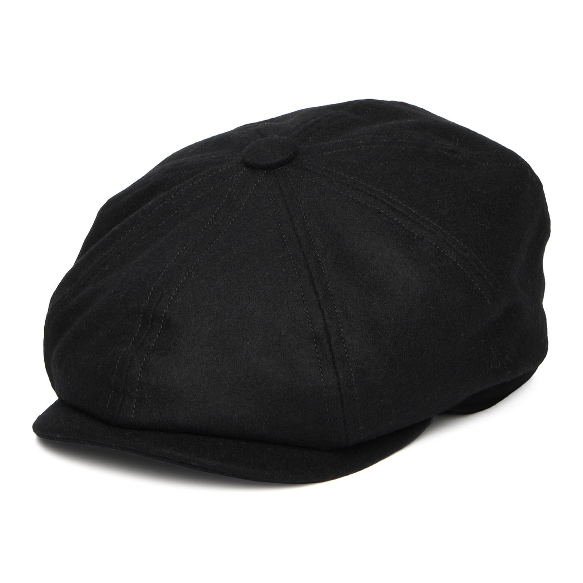 Gorra Newsboy redonda Brooklyn de loden wool de Christys - Negro