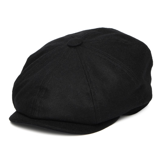 Gorra Newsboy redonda Brooklyn de loden wool de Christys - Negro