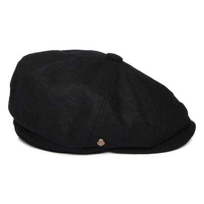 Gorra Newsboy redonda Brooklyn de loden wool de Christys - Negro