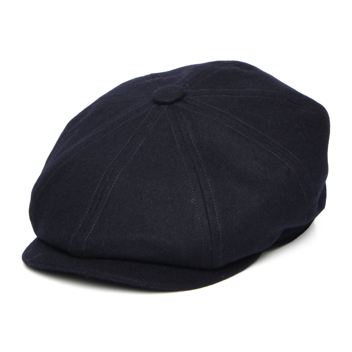 Gorra Newsboy redonda Brooklyn de loden wool de Christys - Azul Marino