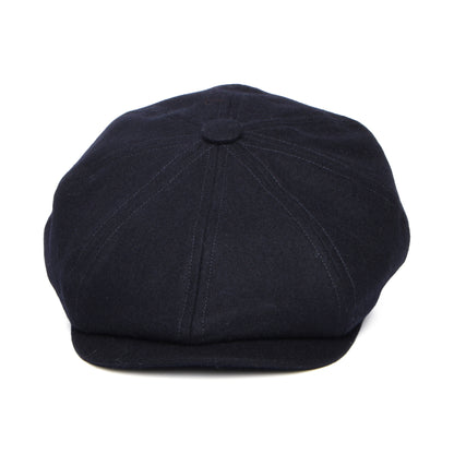 Gorra Newsboy redonda Brooklyn de loden wool de Christys - Azul Marino