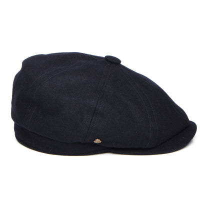 Gorra Newsboy redonda Brooklyn de loden wool de Christys - Azul Marino