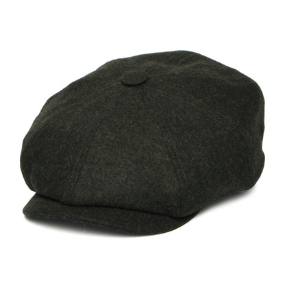 Gorra Newsboy redonda Brooklyn de loden wool de Christys - Verde Musgo