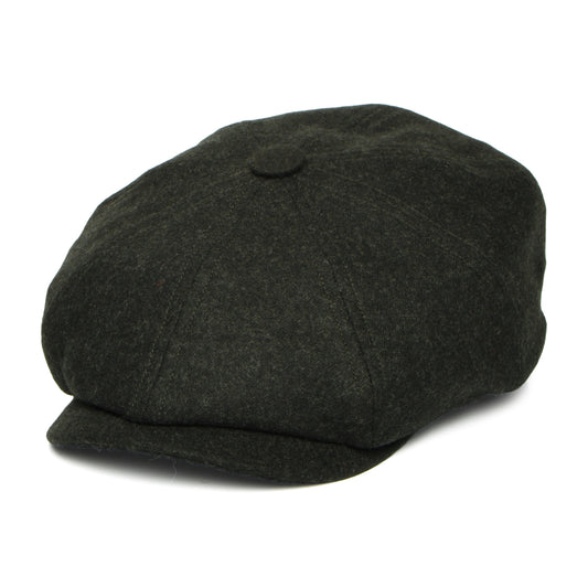 Gorra Newsboy redonda Brooklyn de loden wool de Christys - Verde Musgo