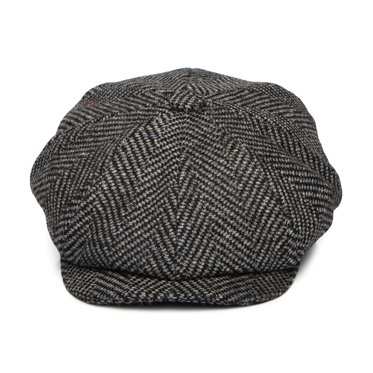 Gorra Newsboy redonda Portobello de lana merino diseño de espiga de Christys - Gris