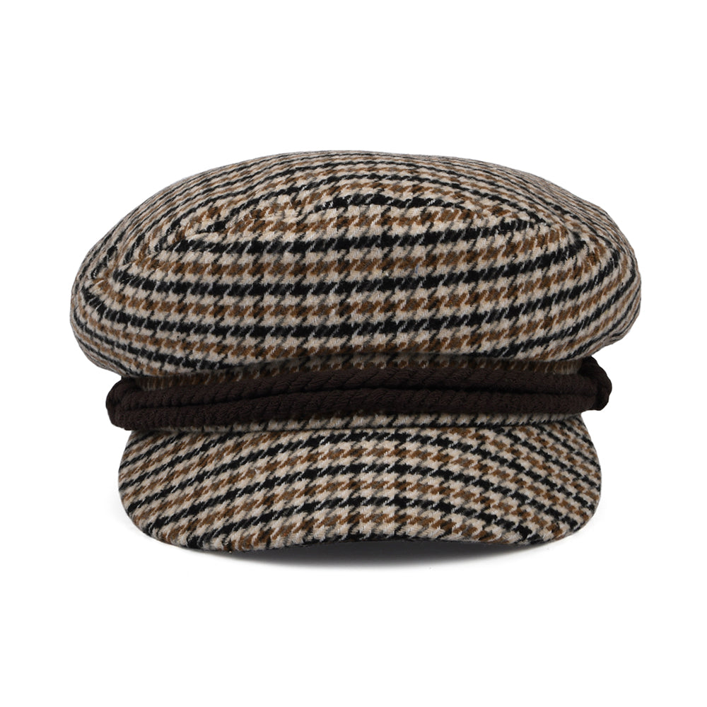 Gorra marinera pata de gallo de Brixton - Arena-Marrón-Naranja