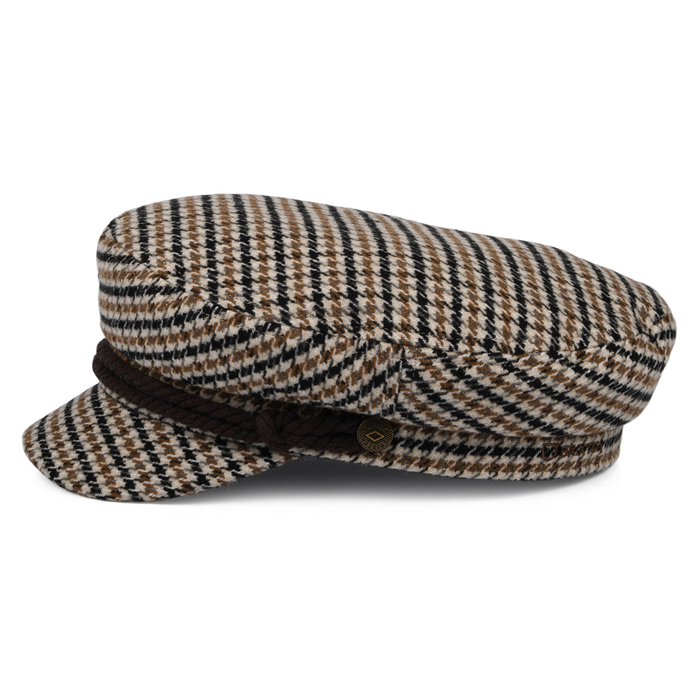 Gorra marinera pata de gallo de Brixton - Arena-Marrón-Naranja