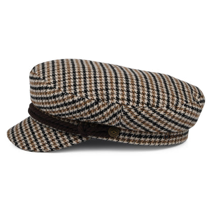 Gorra marinera pata de gallo de Brixton - Arena-Marrón-Naranja