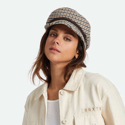 Gorra marinera pata de gallo de Brixton - Arena-Marrón-Naranja