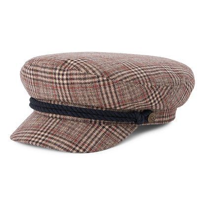 Gorra marinera a cuadros de Brixton - Marrón-Beige Arena-Rojo