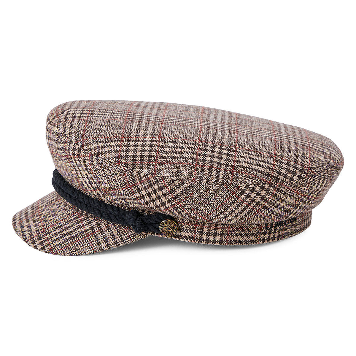 Gorra marinera a cuadros de Brixton - Marrón-Beige Arena-Rojo