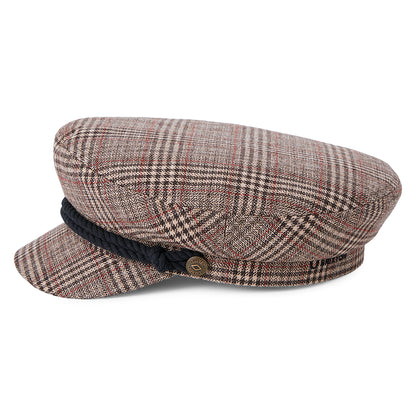 Gorra marinera a cuadros de Brixton - Marrón-Beige Arena-Rojo