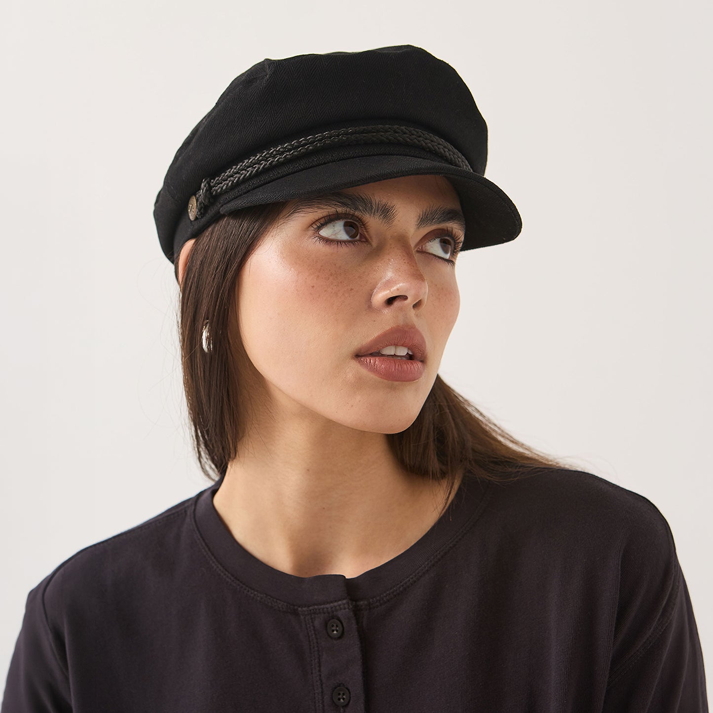 Gorra marinera de pana de Brixton Hats - Negro