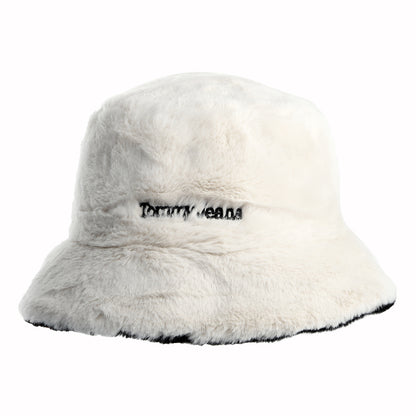 Sombrero de pescador TJW Fuzzy reversible de piel sintética de Tommy Hilfiger - Negro