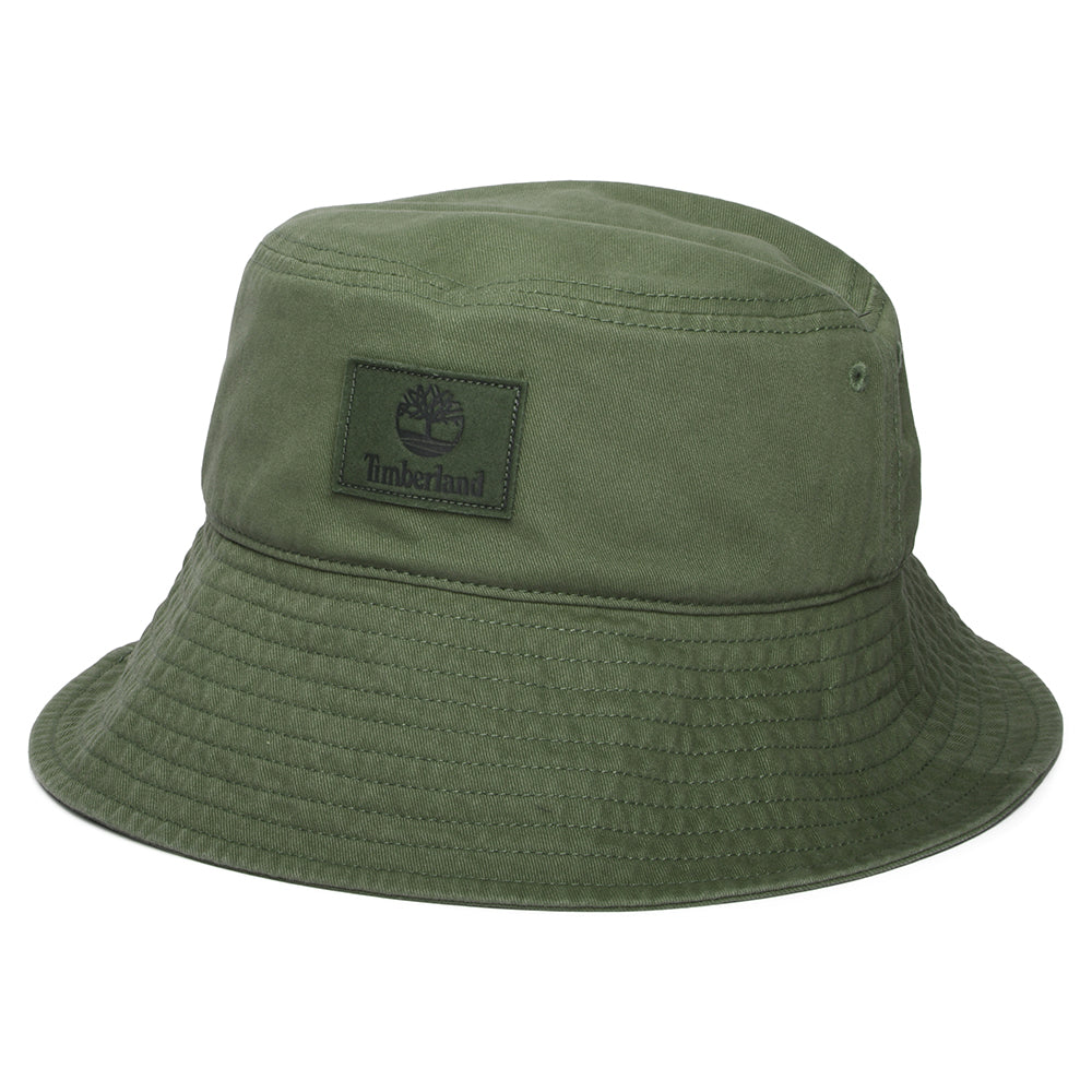 Sombrero de pescador monocromático efecto lavado de sarga de algodón de Timberland - Verde Oliva