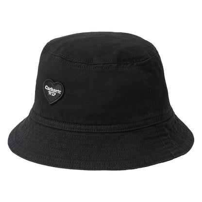 Sombrero de pescador Drewe de sarga de algodón con un corazón de Carhartt WIP - Negro Lavado