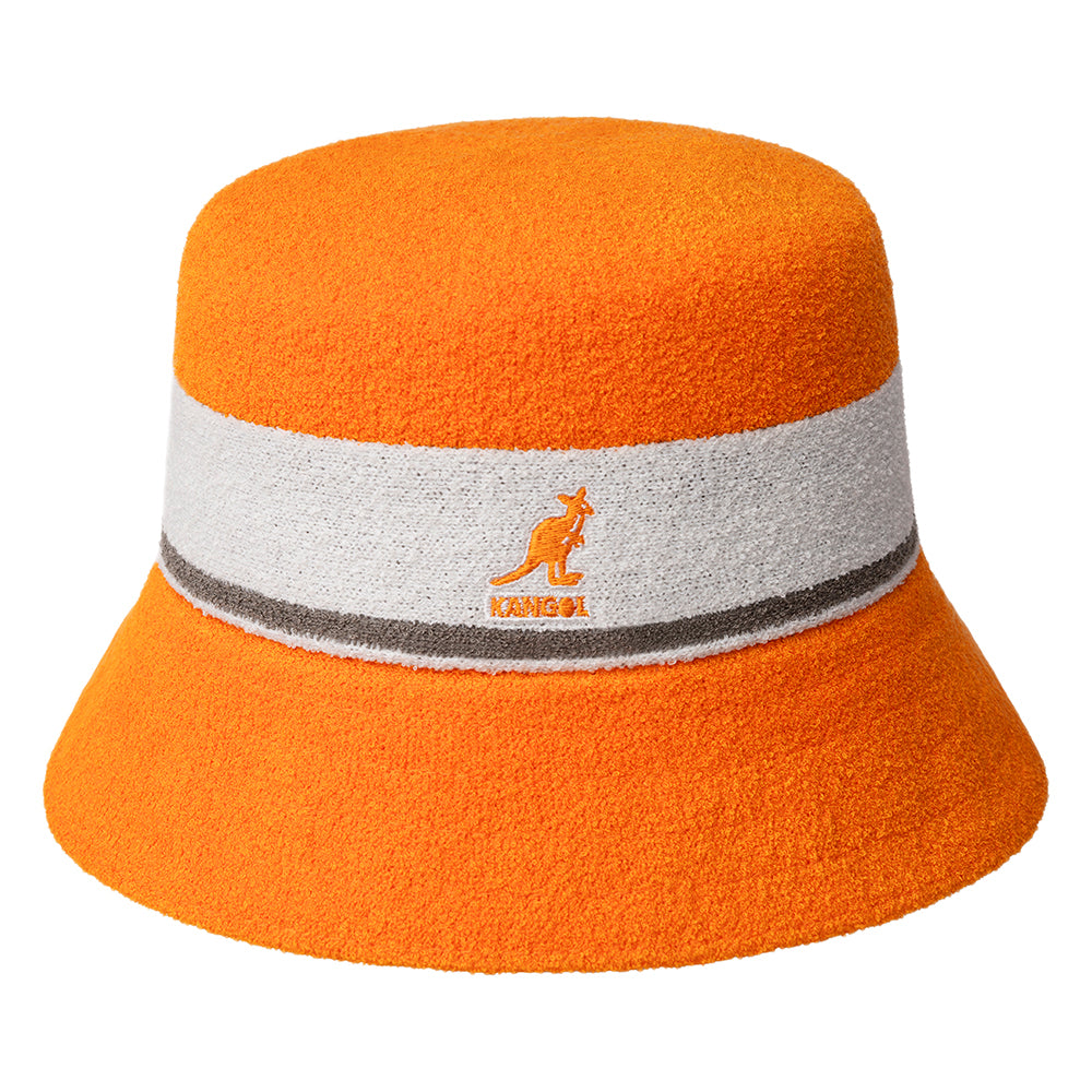 Sombrero de pescador Bermuda a rayas de Kangol - Naranja Brillante