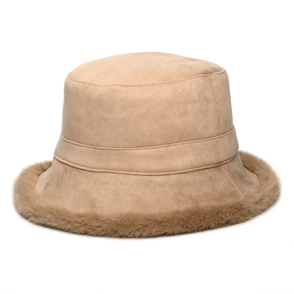 Sombrero de pescador reversible de piel sintética de Whiteley - Camel