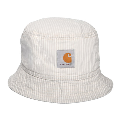 Sombrero de pescador Mercer con franjas de Carhartt WIP - Blanco Roto-Gris