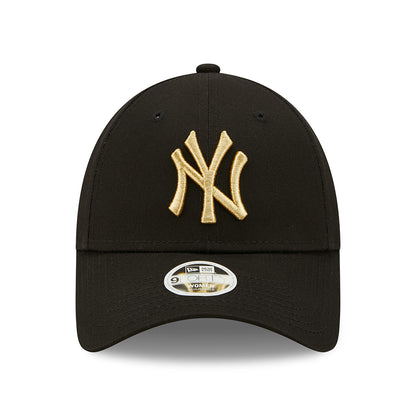 Gorra de béisbol mujer 9FORTY MLB Metallic Logo New York Yankees de New Era - Negro-Dorado