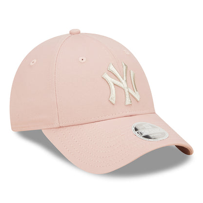 Gorra de béisbol 9FORTY MLB Metallic Logo New York Yankees de New Era - Rosa Claro-Plateado