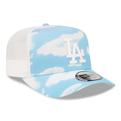 Gorra Trucker A-Frame MLB Cloud AOP L.A. Dodgers de New Era - Azul Claro-Blanco