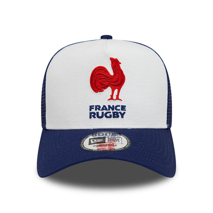 Gorra Trucker A-Frame Essential Federación Francesa de Rugby de New Era - Blanco-Azul