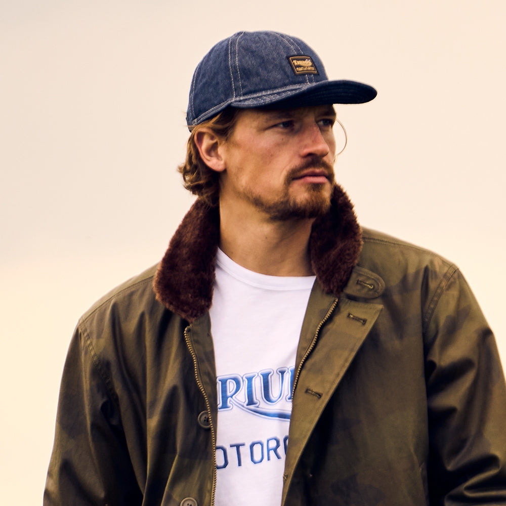 Gorra militar Oilys de algodón de Triumph Motorcycles - Vaquero