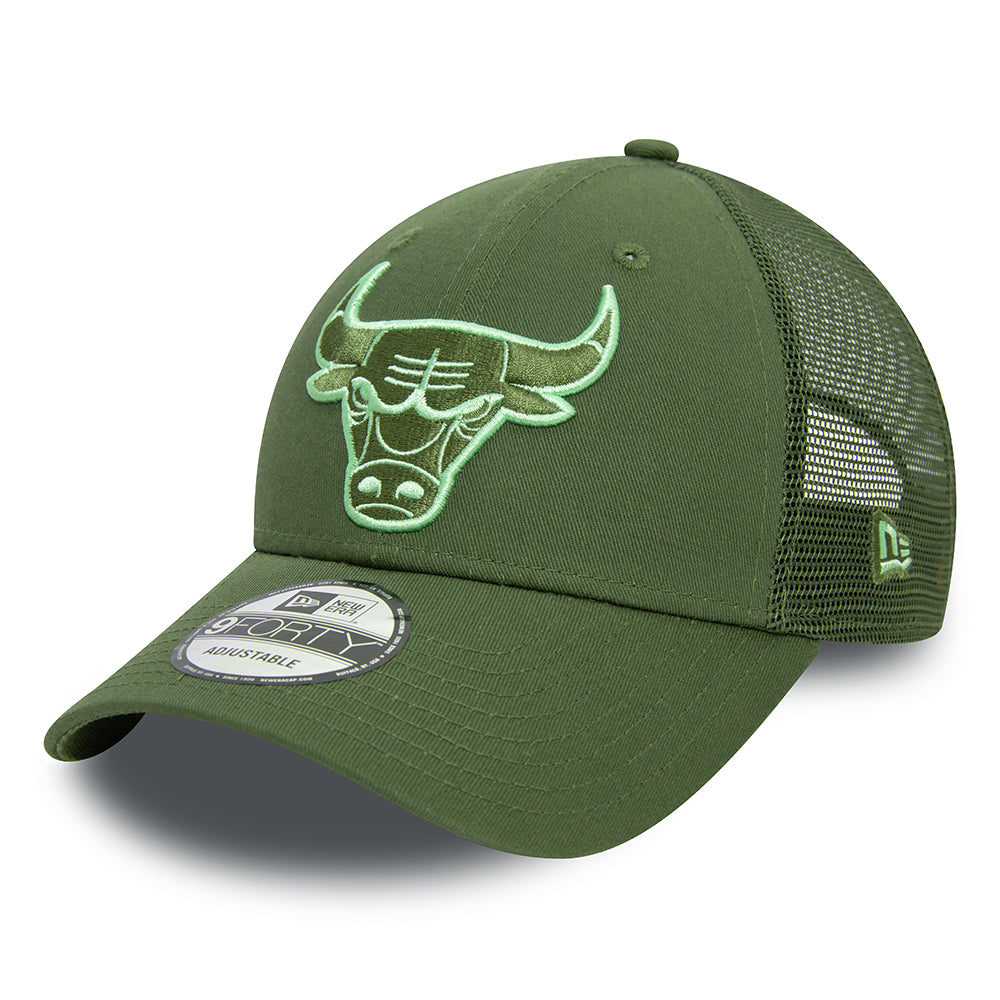 Gorra Trucker 9FORTY NBA Seasonal Chicago Bulls de New Era - Verde Oliva-Verde