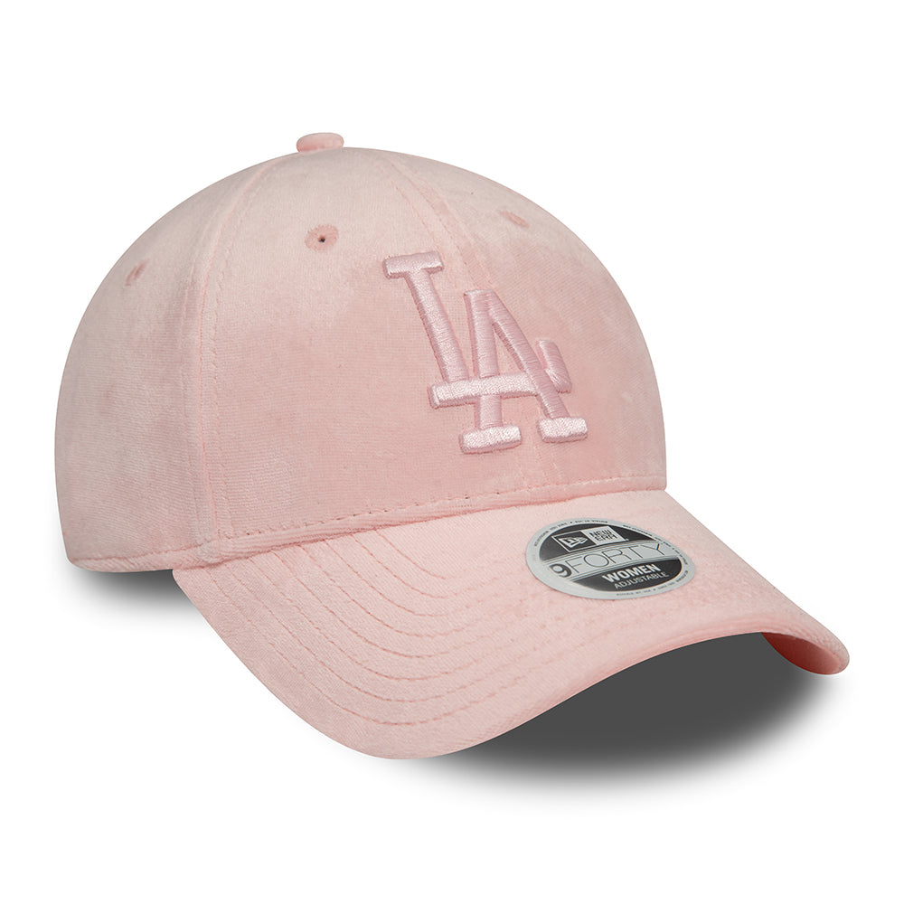 Gorra Snapback mujeres 9FORTY MLB Velour L.A. Dodgers rosa claro NEW ERA