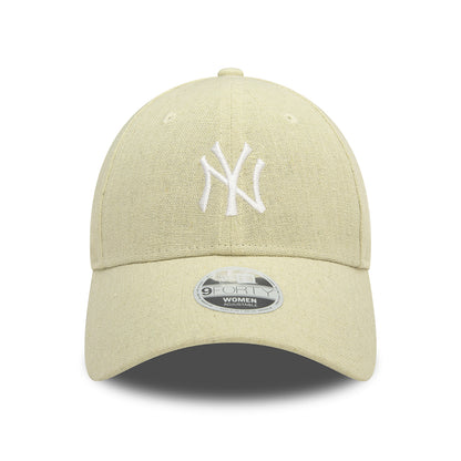Gorra de béisbol 9FORTY MLB Linen New York Yankees para mujeres de New Era - Piedra-Blanco