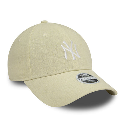 Gorra de béisbol 9FORTY MLB Linen New York Yankees para mujeres de New Era - Piedra-Blanco