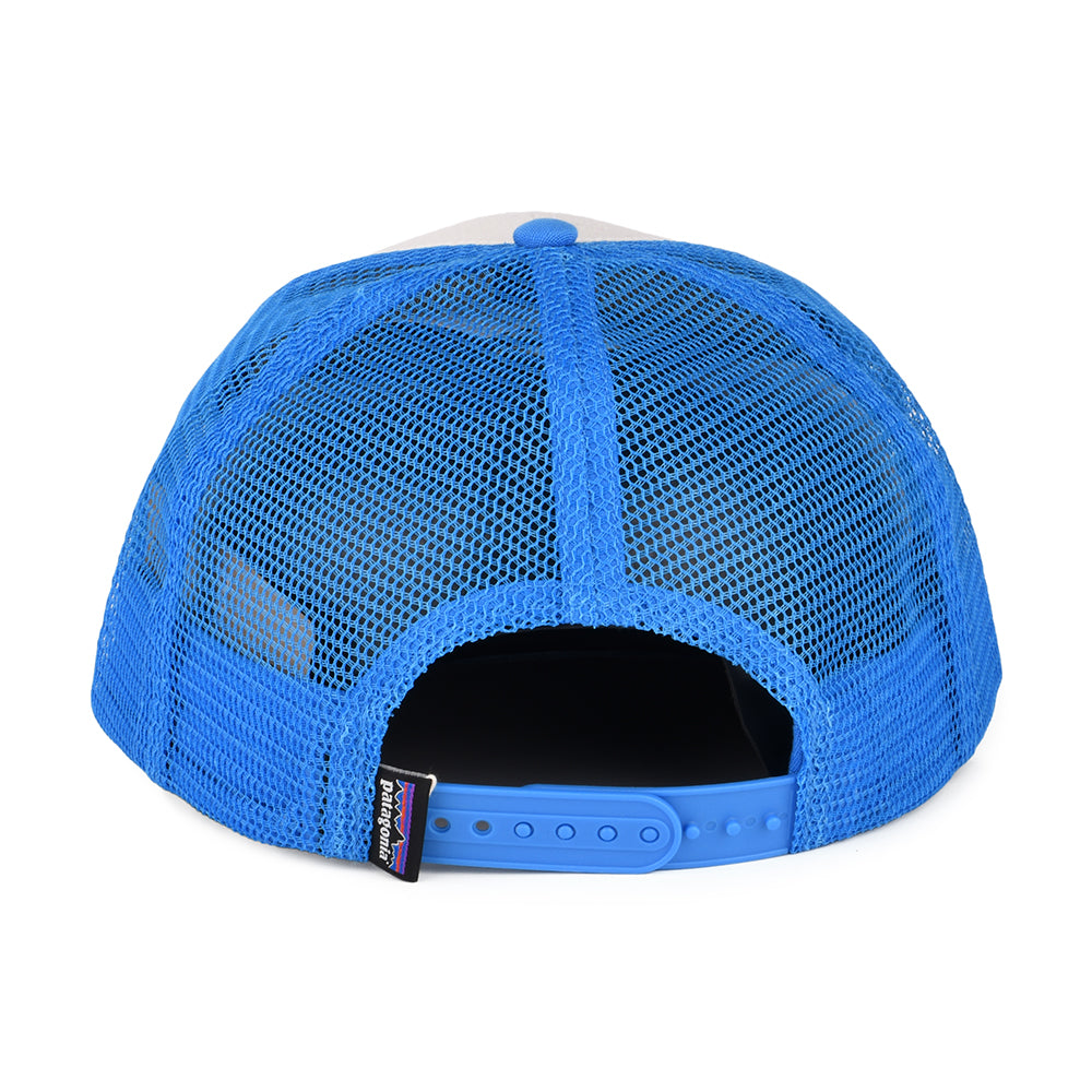 Gorra Trucker P-6 Logo de algodón orgánico de Patagonia - Blanco Roto-Azul