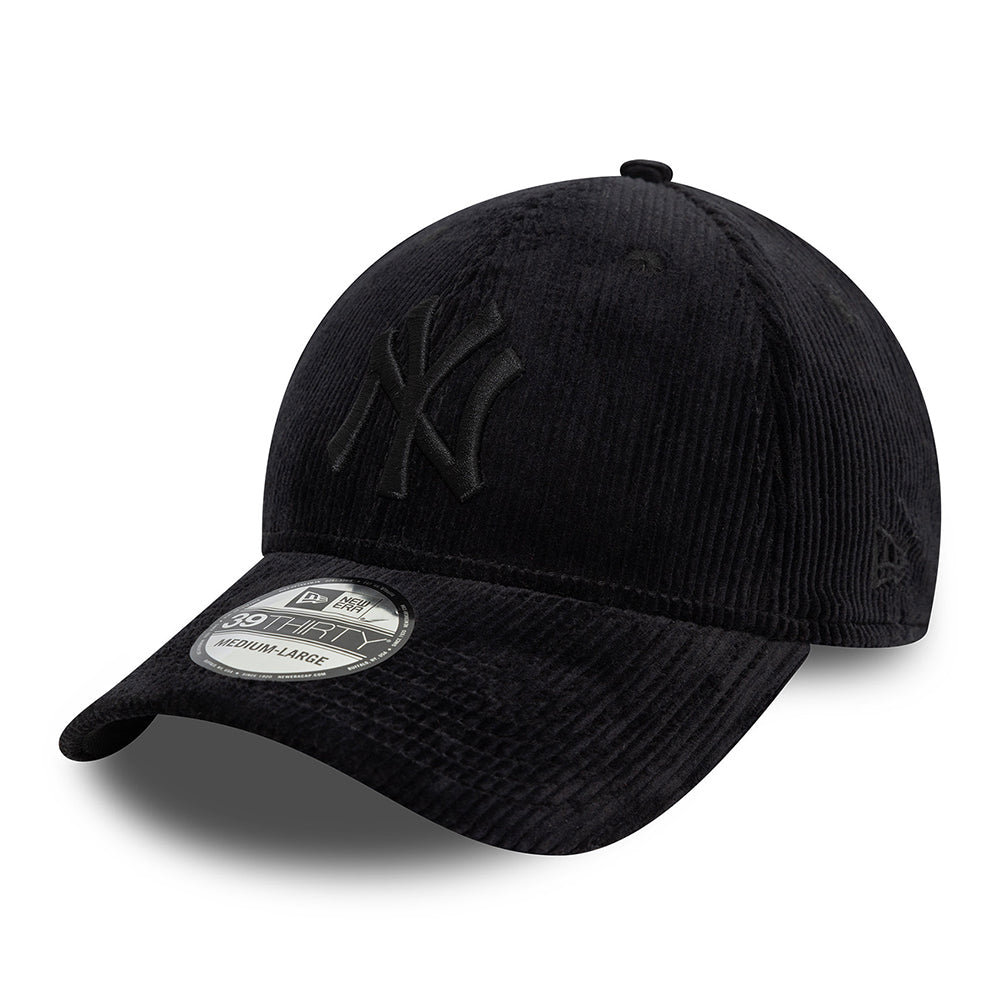 Gorra de béisbol 39THIRTY MLB Cord New York Yankees de New Era - Negro sobre Negro