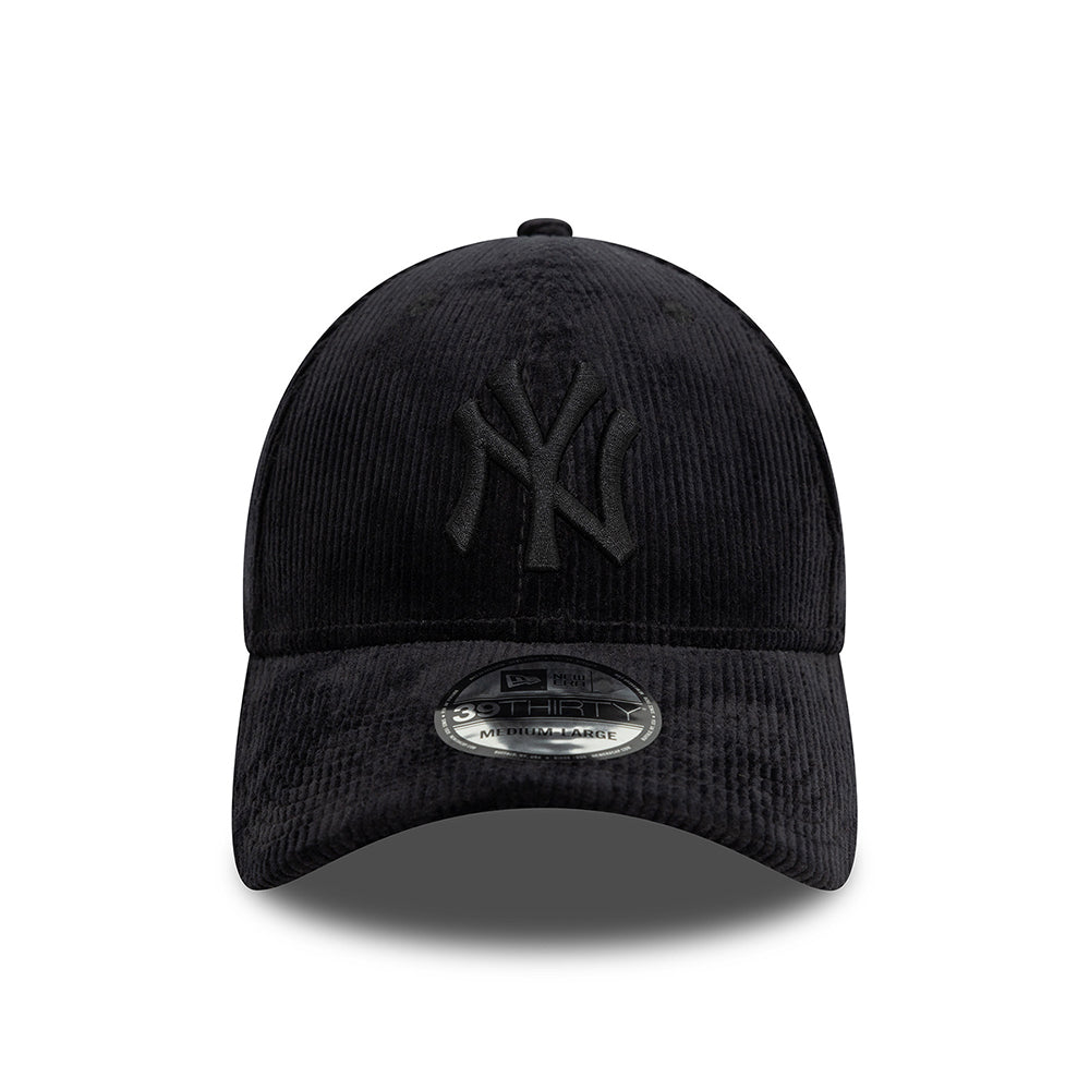 Gorra de béisbol 39THIRTY MLB Cord New York Yankees de New Era - Negro sobre Negro