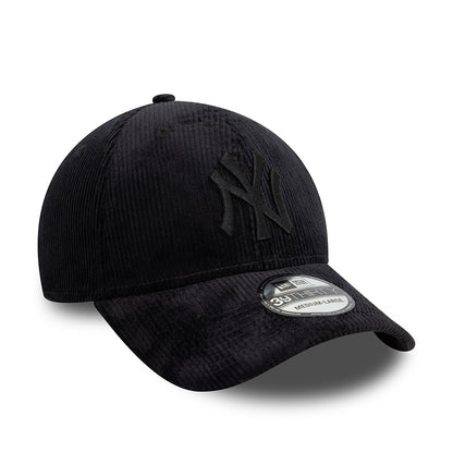 Gorra de béisbol 39THIRTY MLB Cord New York Yankees de New Era - Negro sobre Negro