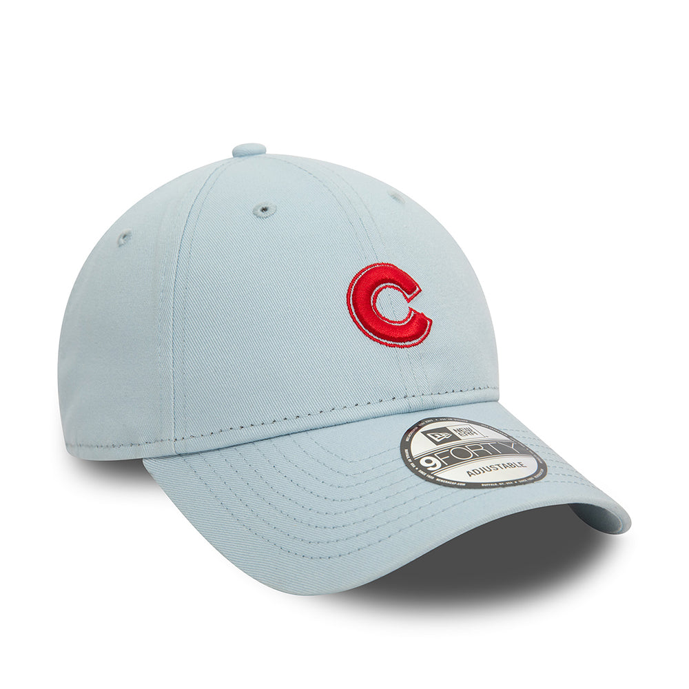 Gorra de béisbol 9FORTY MLB Washed Chicago Cubs de New Era - Azul Bebé-Escarlata