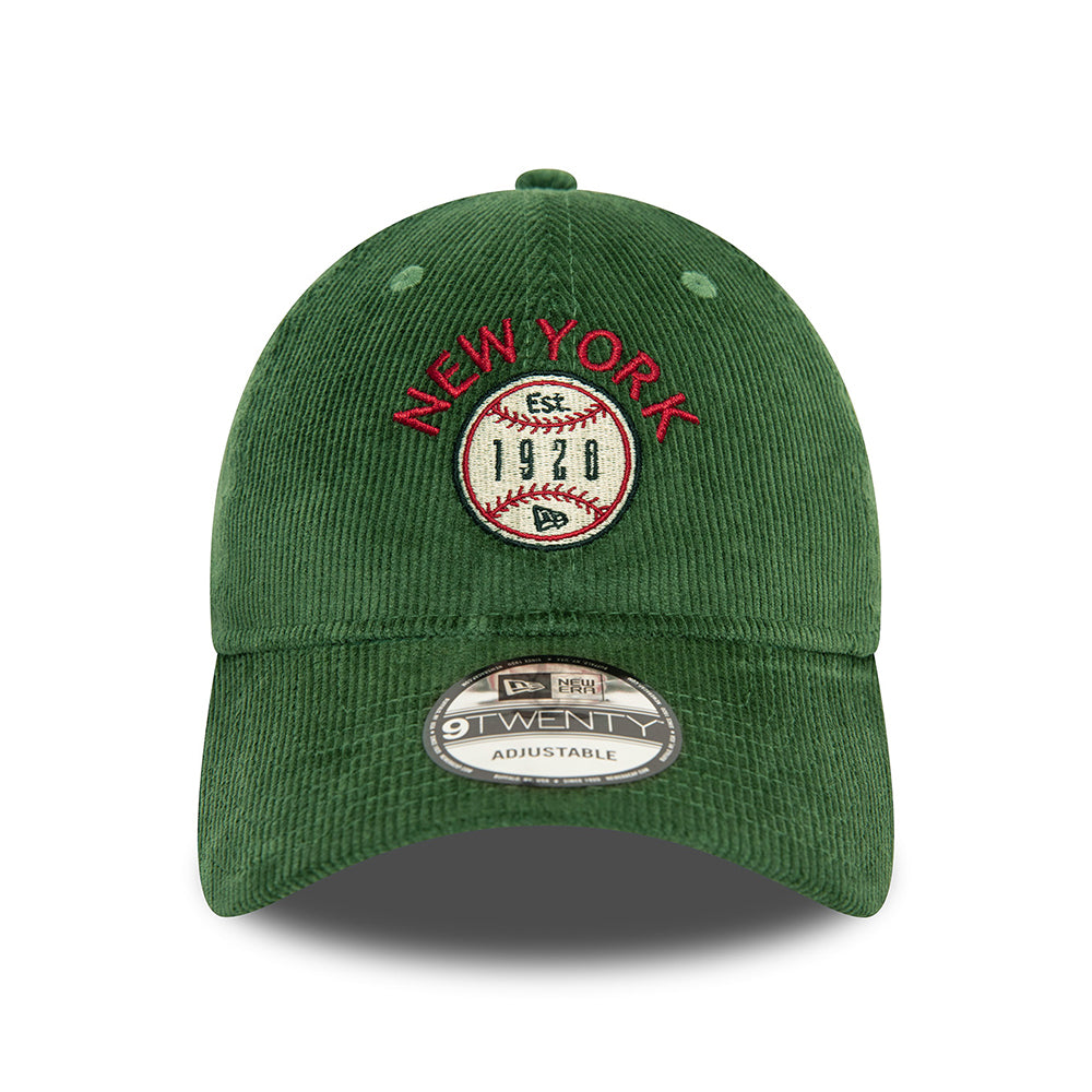 Gorra de béisbol 9TWENTY NE Cord New York de New Era - Verde Oscuro