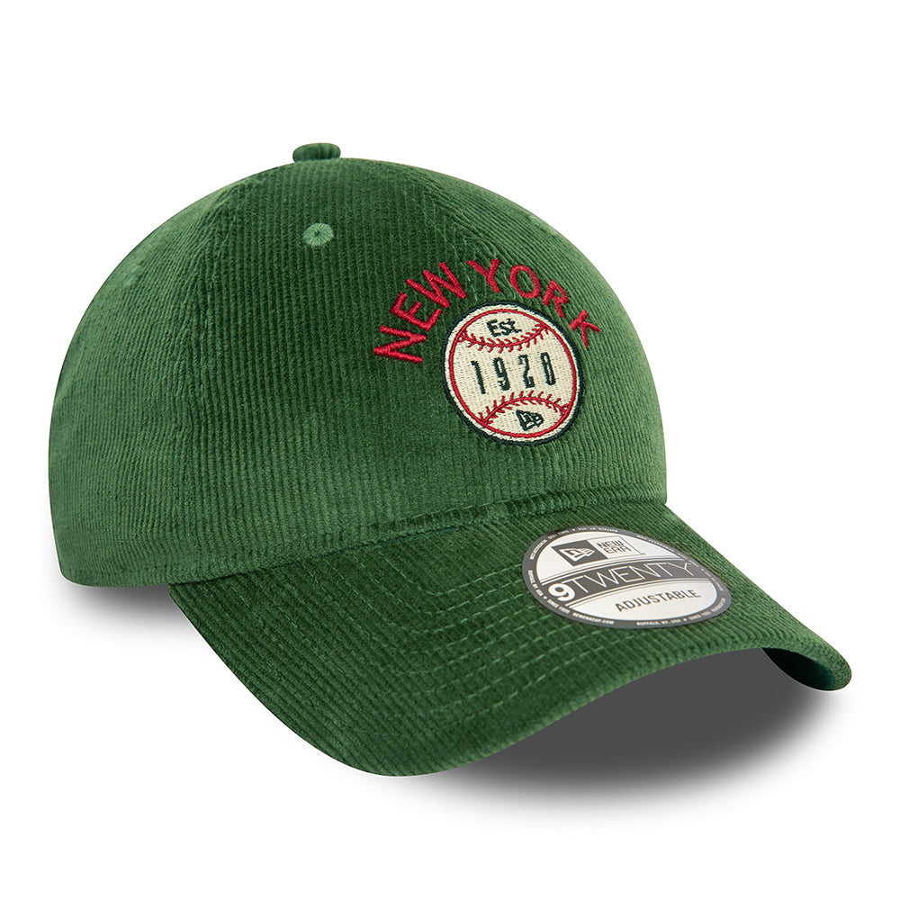 Gorra de béisbol 9TWENTY NE Cord New York de New Era - Verde Oscuro
