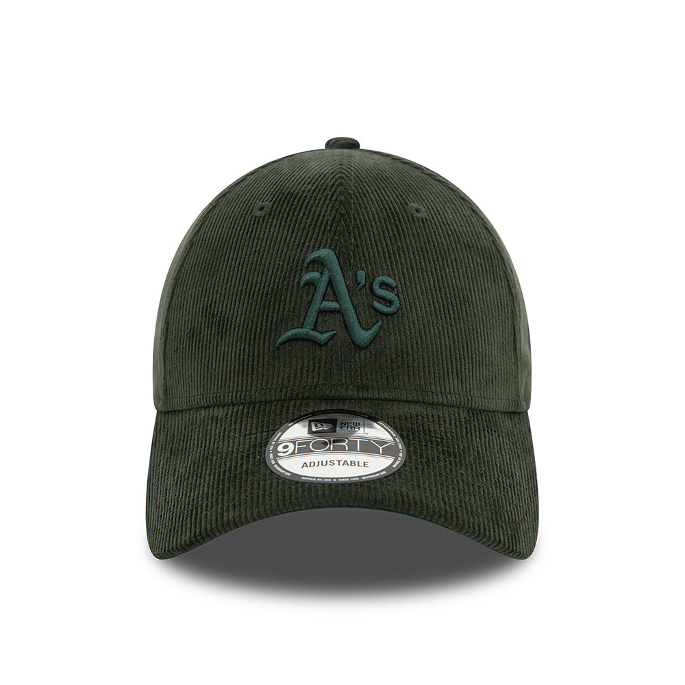 Gorra de béisbol 9FORTY MLB Cord Oakland Athletics de New Era - Verde Oscuro