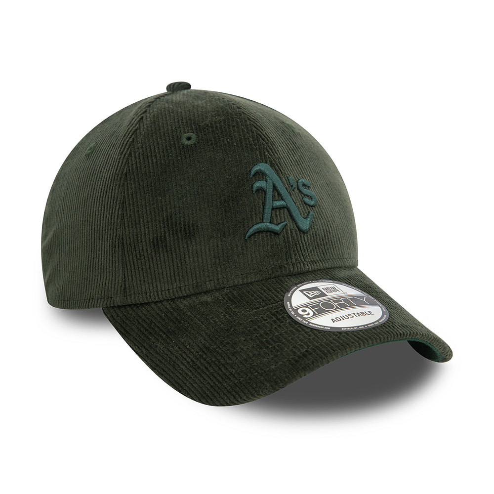 Gorra de béisbol 9FORTY MLB Cord Oakland Athletics de New Era - Verde Oscuro