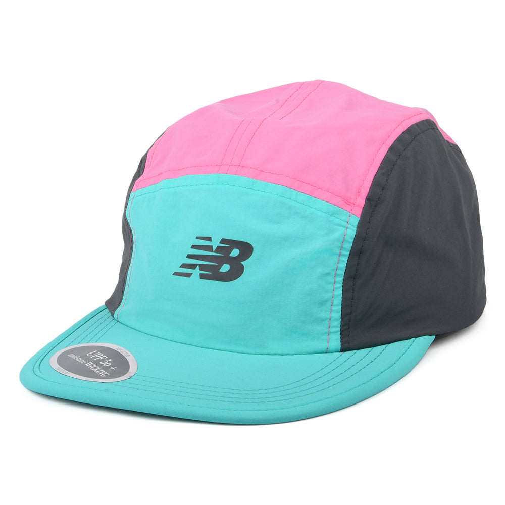 Gorra 5 paneles Everyday reciclado de New Balance - Verde Azulado-Rosa-Grafito