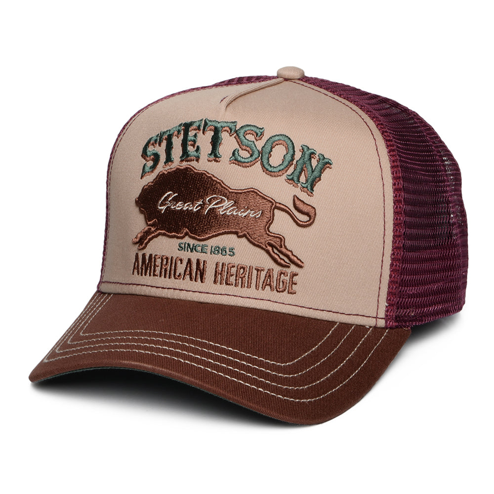 Gorra Trucker Great Plains de Stetson - Marrón-Vino